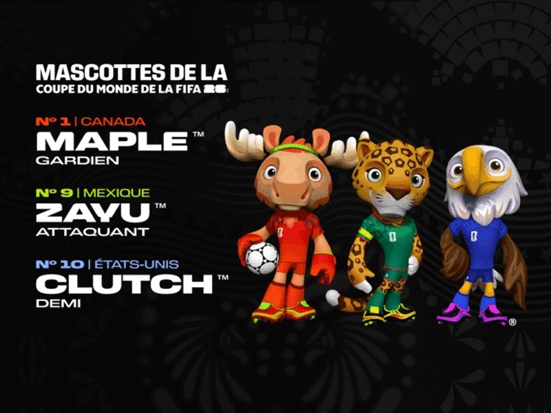 Maple, Zayu et Clutch: les mascottes stars du Mondial 2026